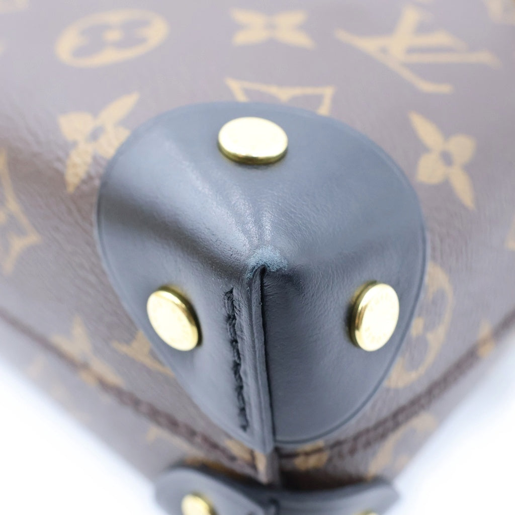 LOUIS VUITTON(ルイヴィトン) モノグラムキャンバス プティット・マル スープル 2WAYハンドバッグ チェーンショルダーバッグ ブラウン×ノワール レザー×PVC M45571 ゴールド金具 レディース