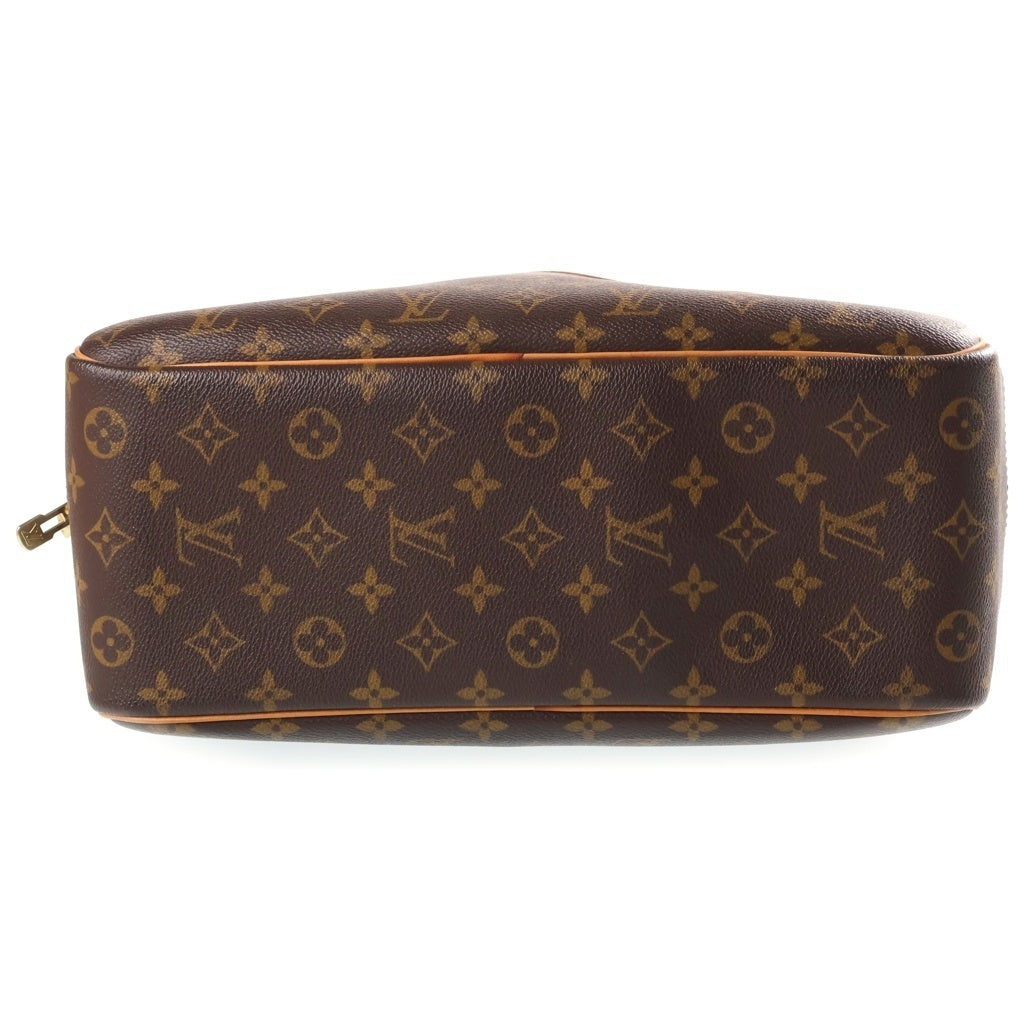 LOUIS VUITTON(ルイヴィトン) モノグラム ドーヴィル ハンドバッグ ブラウン レザー×PVC M47270 ゴールド金具 レディース