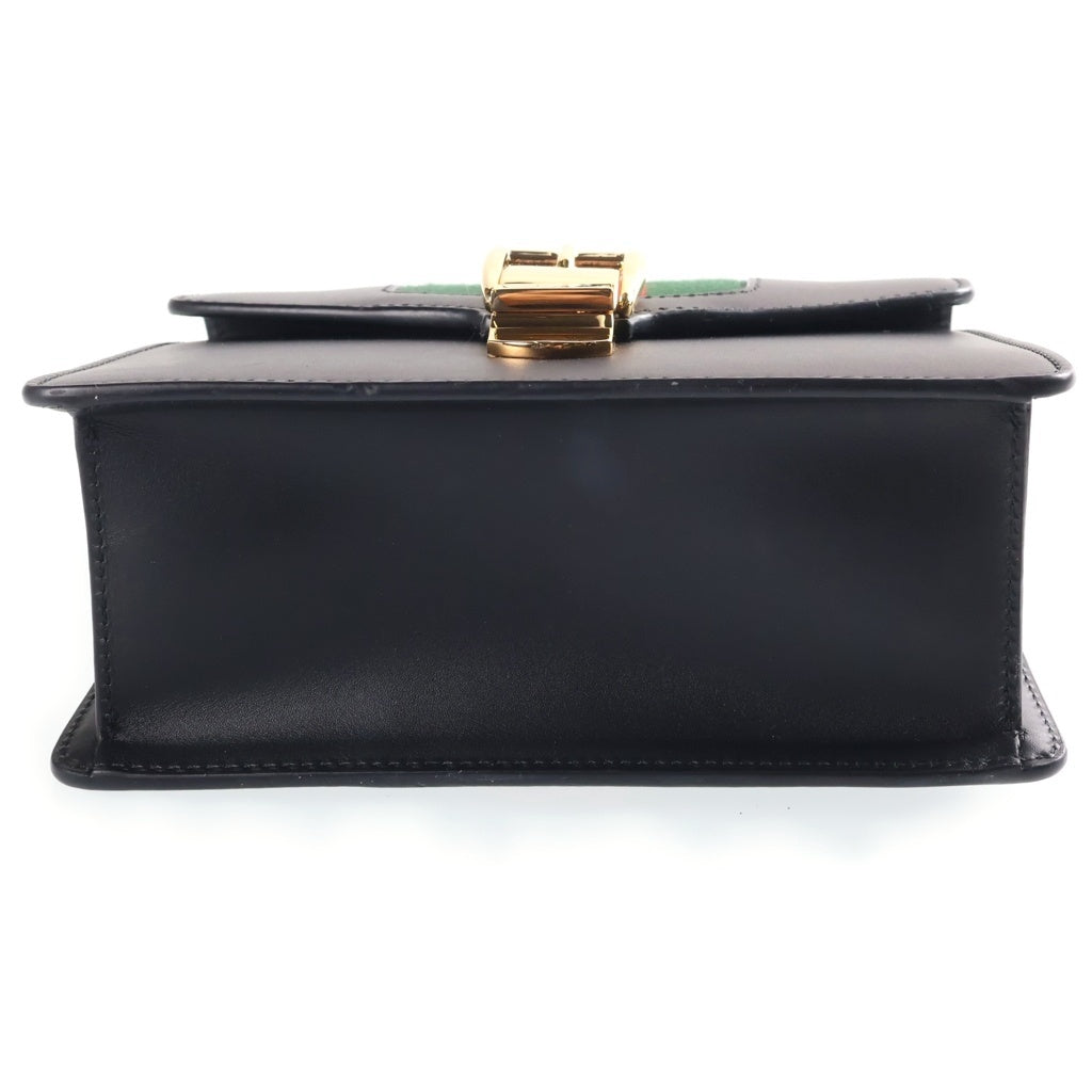 GUCCI(グッチ) シルヴィミニ シェリーライン レザー 2WAY ハンド ショルダーバッグ ゴールド金具 ブラック 470270 レディース