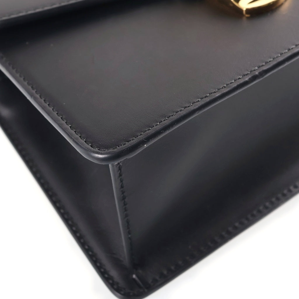 GUCCI(グッチ) シルヴィミニ シェリーライン レザー 2WAY ハンド ショルダーバッグ ゴールド金具 ブラック 470270 レディース