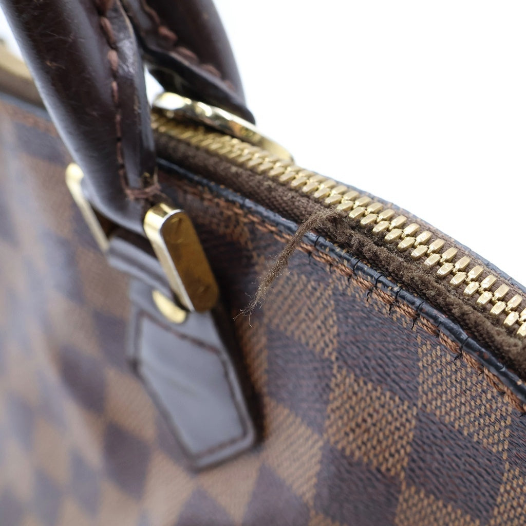 LOUIS VUITTON(ルイヴィトン) ダミエ アルマPM ハンドバッグ ブラウン レザー×PVC N53151 ゴールド金具 レディース