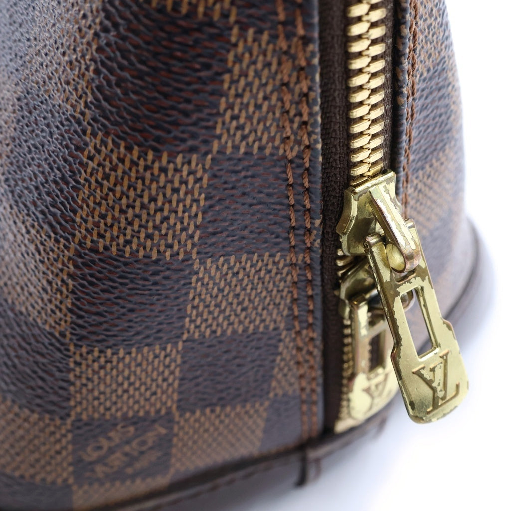 LOUIS VUITTON(ルイヴィトン) ダミエ アルマPM ハンドバッグ ブラウン レザー×PVC N53151 ゴールド金具 レディース