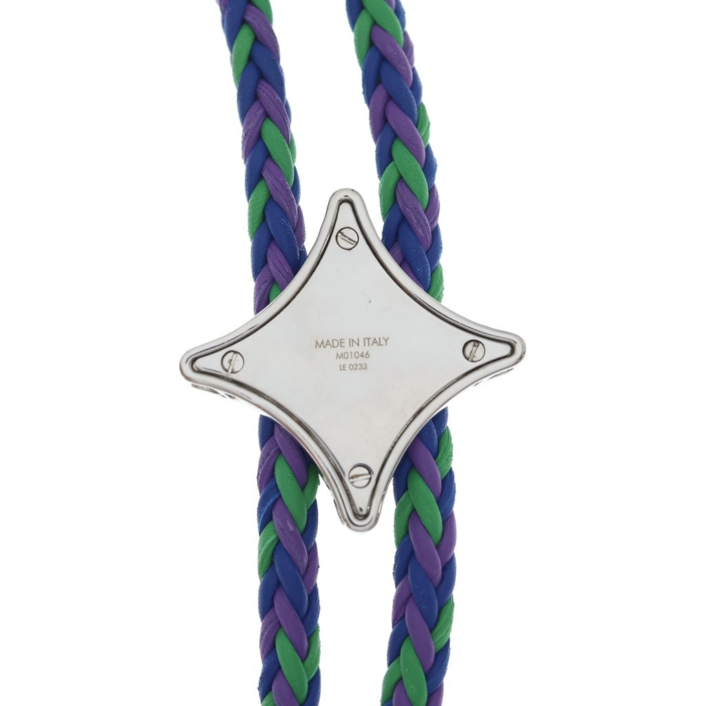LOUIS VUITTON(ルイヴィトン) コリエ ボロ モノグラム ビッグ パーティー ネックレス ループタイ ネックストラップ チョーカー ターコイズ M01046