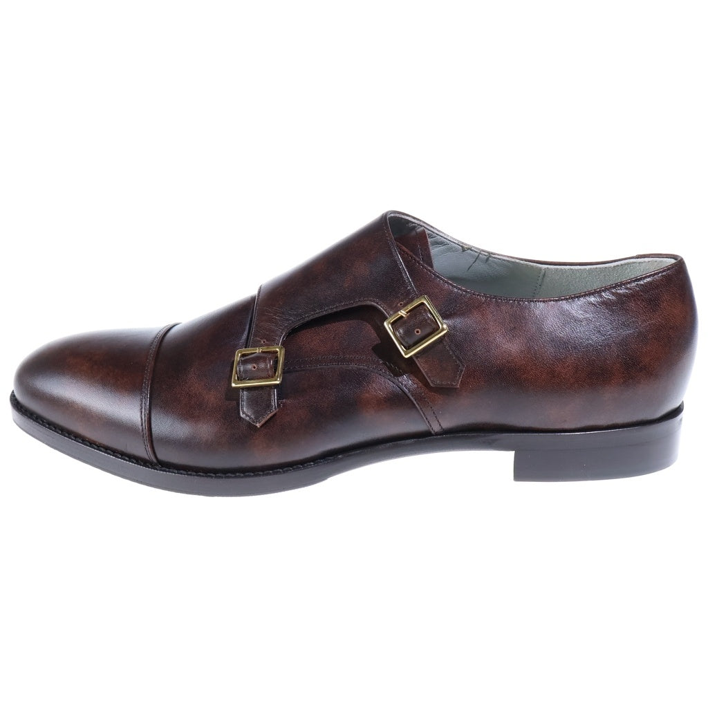 NO BRAND(ノーブランド) TOKYO FOOT TAILOR(トーキョーフットテイラー) DOUBLE MONK ダブルモンクストラップ ドレスシューズ 革靴 レザー ブラウン