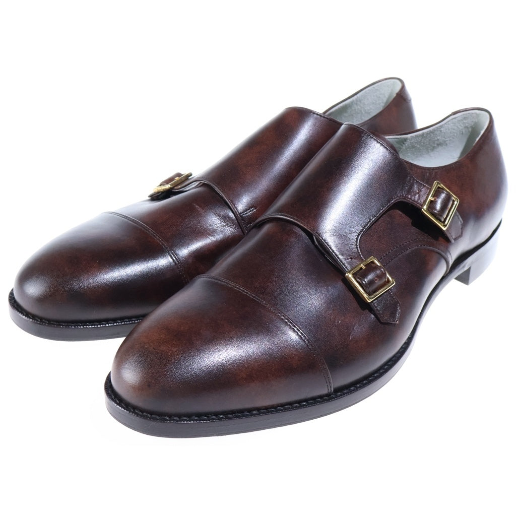 NO BRAND(ノーブランド) TOKYO FOOT TAILOR(トーキョーフットテイラー) DOUBLE MONK ダブルモンクストラップ ドレスシューズ 革靴 レザー ブラウン