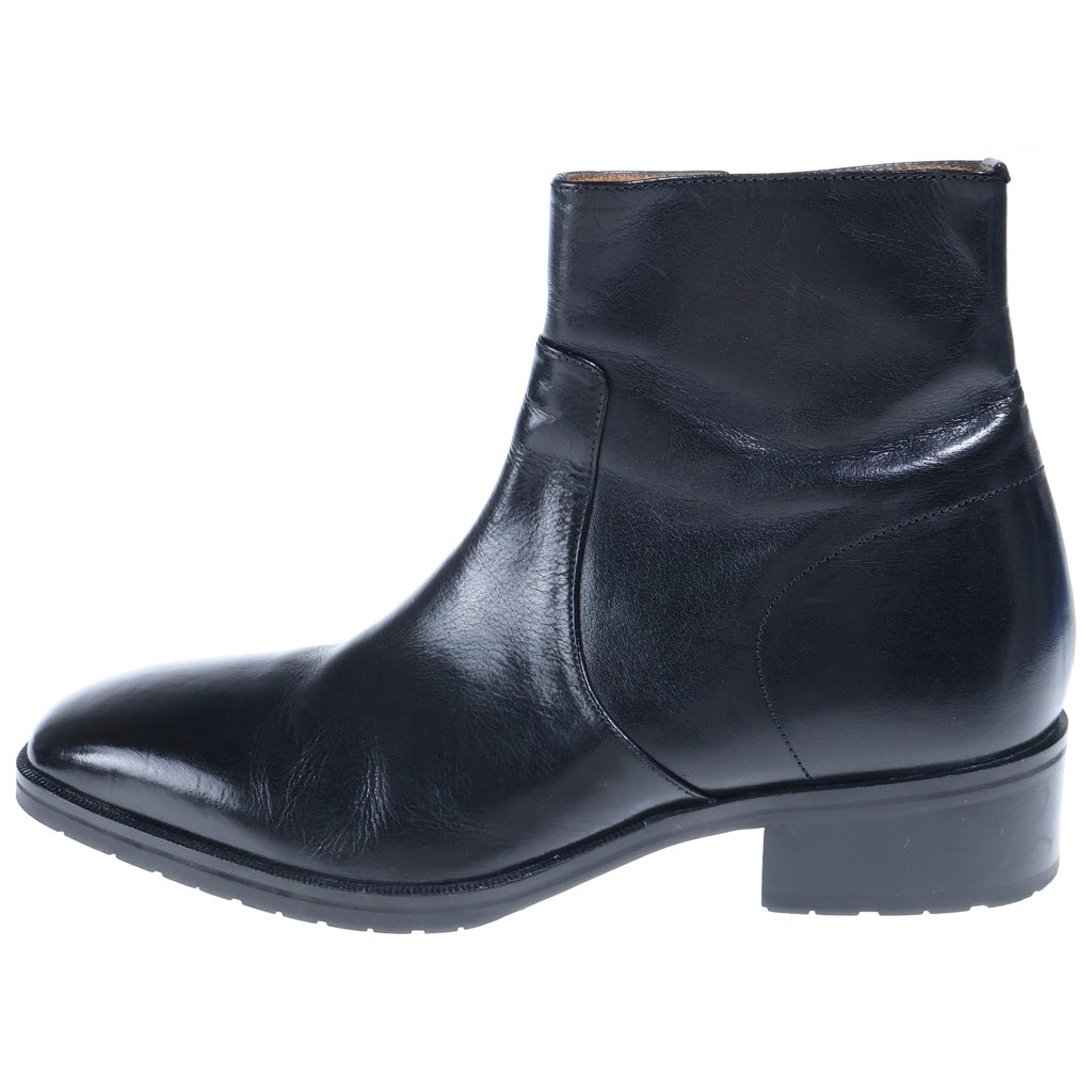 alfredoBANNISTER(アルフレッドバニスター) Side Zip Ankle Boots サイドジップ アンクルブーツ シューズ 革靴 レザー スクエアトゥ ブラック
