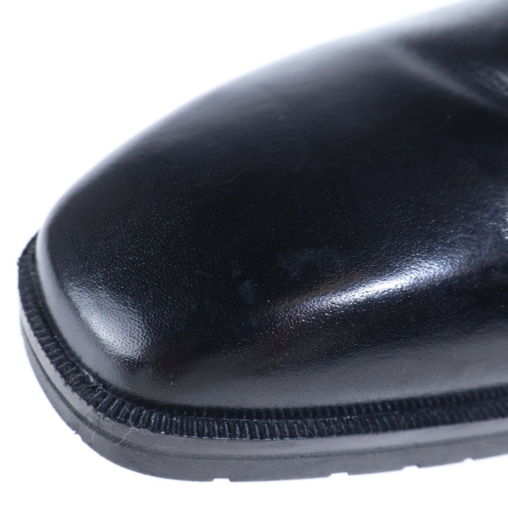 alfredoBANNISTER(アルフレッドバニスター) Side Zip Ankle Boots サイドジップ アンクルブーツ シューズ 革靴 レザー スクエアトゥ ブラック