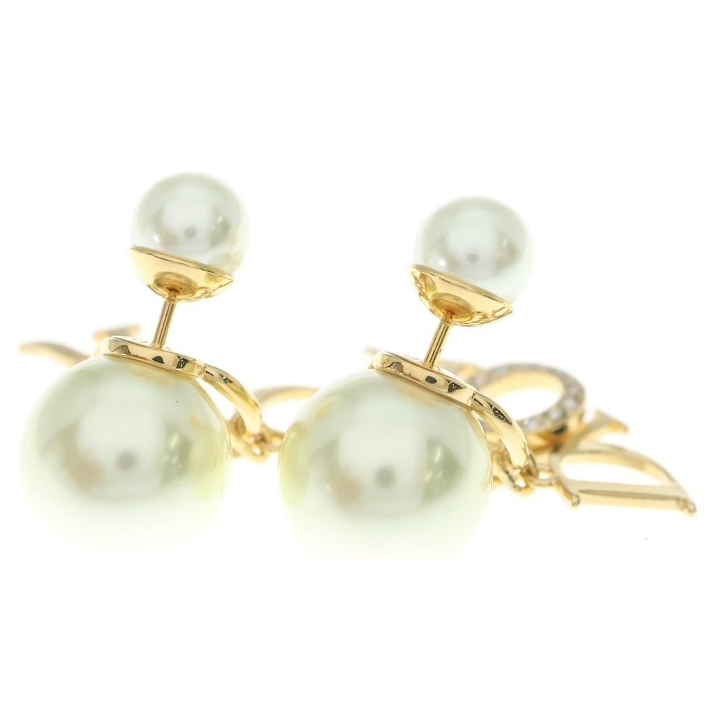 DIOR(ディオール) トライバル ロゴラインストーン パールピアス ゴールド E1411TRICY_D301 レディース