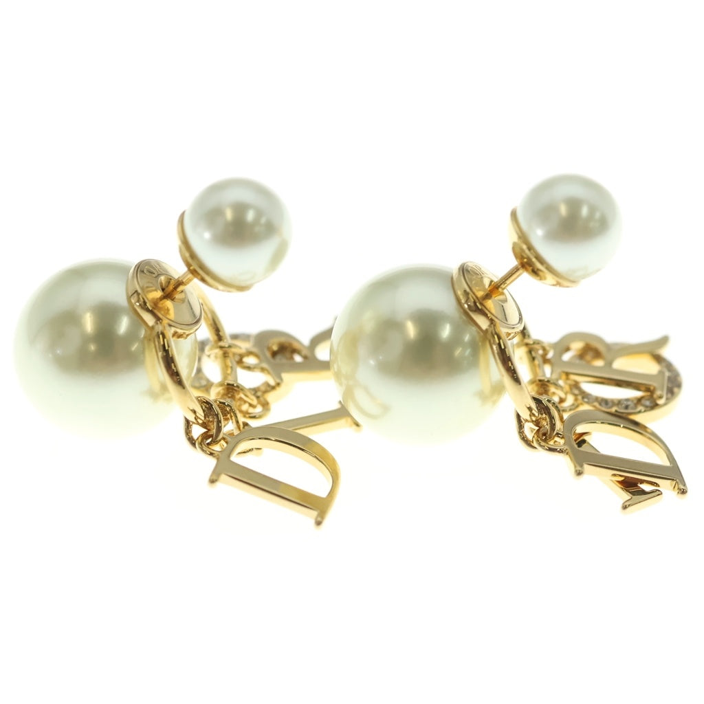 DIOR(ディオール) トライバル ロゴラインストーン パールピアス ゴールド E1411TRICY_D301 レディース