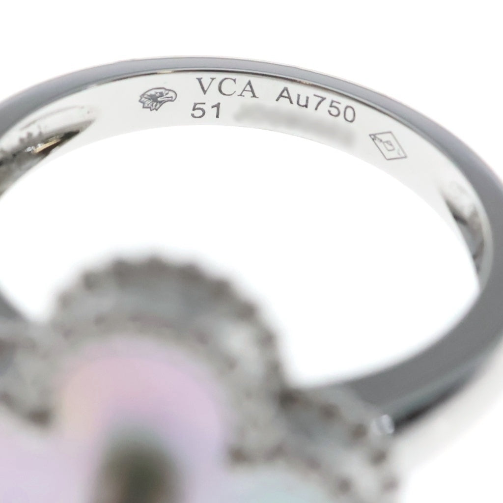 Van Cleef & Arpels(ヴァンクリーフアンドアーペル) ヴィンテージアルハンブラ 1PD ダイヤ リング 指輪 K18WG ホワイトゴールド VCARF48951 レディース
