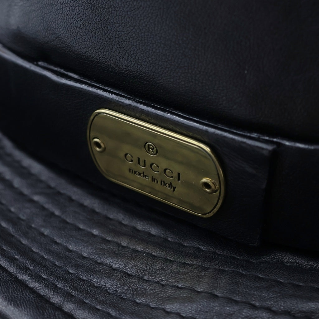 GUCCI(グッチ) ■GG金具 ハット レザー 黒