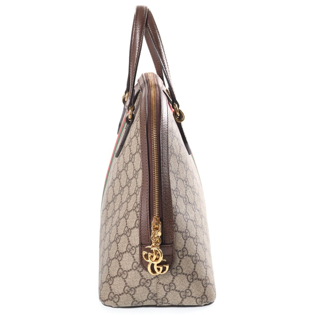 GUCCI(グッチ) GGスプリーム オフィディア シェリーライン PVC レザー 2WAY ハンド ショルダーバッグ ベージュ 524533 レディース
