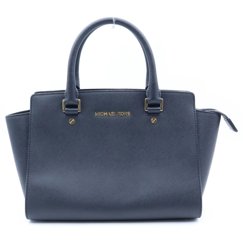 MICHAEL KORS(マイケルコース) ロゴ レザー 2WAY ハンド ショルダーバッグ ブラック ゴールド金具 レディース