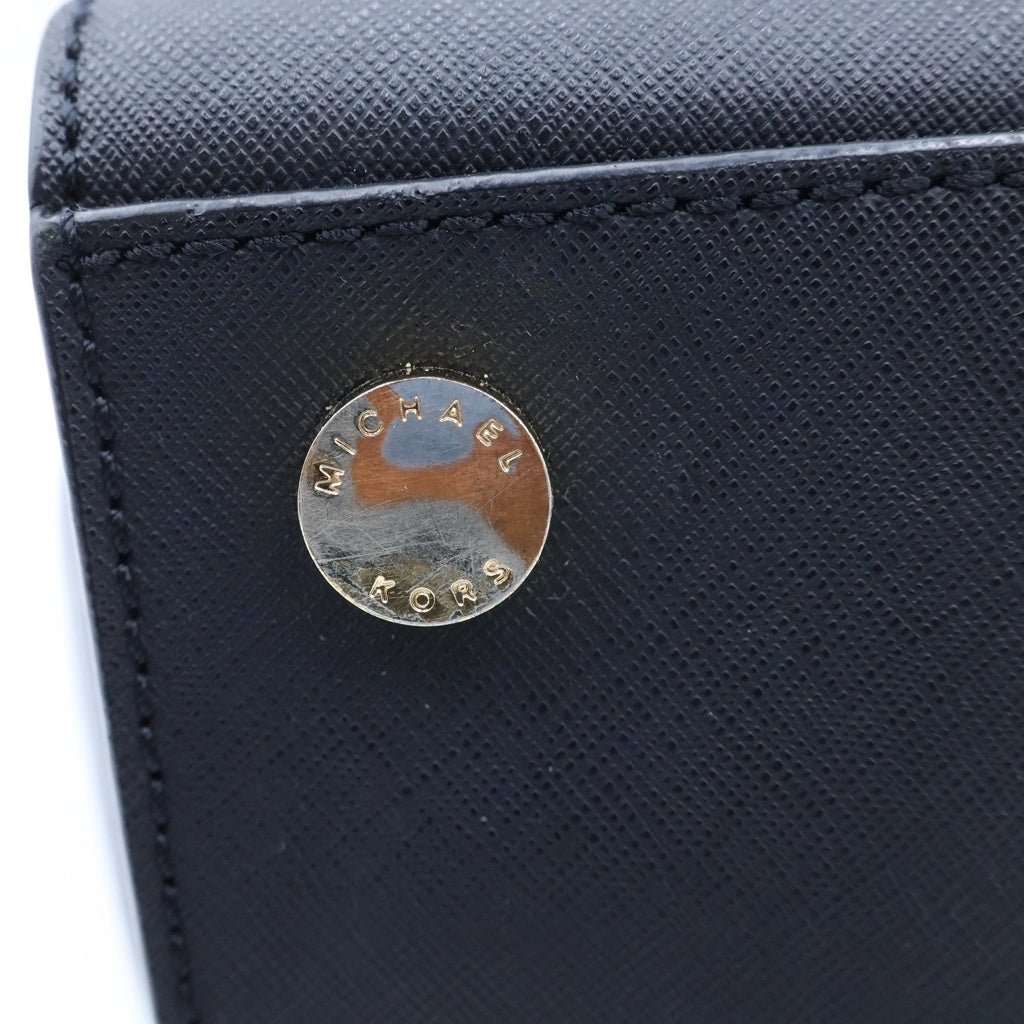 MICHAEL KORS(マイケルコース) ロゴ レザー 2WAY ハンド ショルダーバッグ ブラック ゴールド金具 レディース