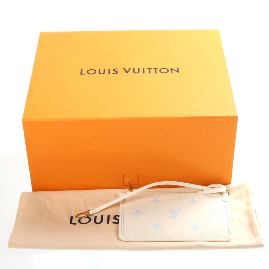 LOUIS VUITTON(ルイヴィトン) キャリーオールPM モノグラム アンプラント レザー ワンショルダーバッグ ゴールド金具 ホワイト/ライトブルー M27573 レディース