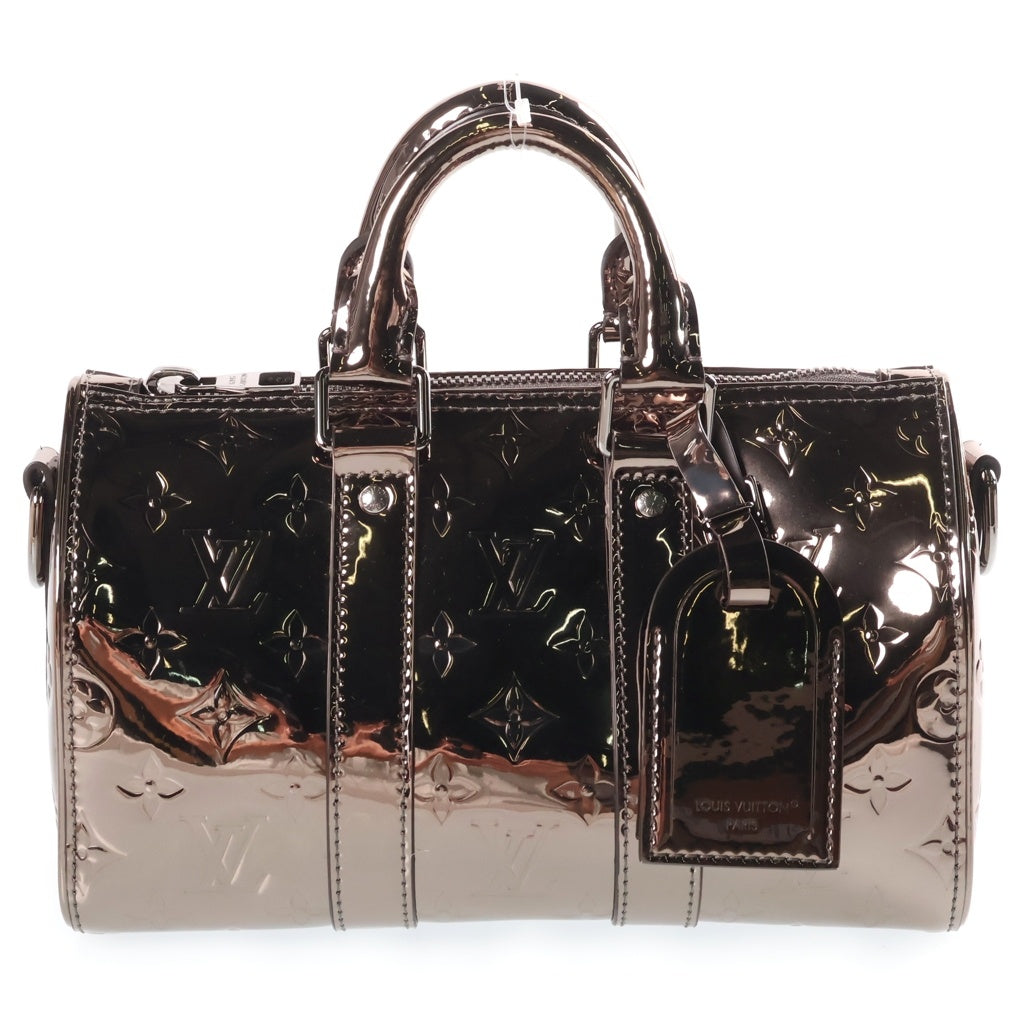 LOUIS VUITTON(ルイヴィトン) モノグラムミラー キーポル バンドリエール25 メタリックレザー 2WAY ハンド ショルダーバッグ シルバー金具 ガンメタ M26903 レディース