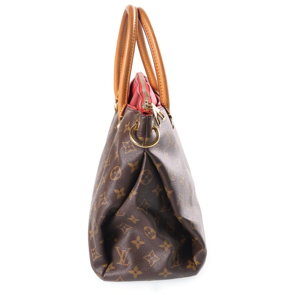 LOUIS VUITTON(ルイヴィトン) モノグラム パラス 2WAYハンドバッグ ショルダーバッグ ブラウン×レッド レザー×PVC M41175 ゴールド金具 レディース