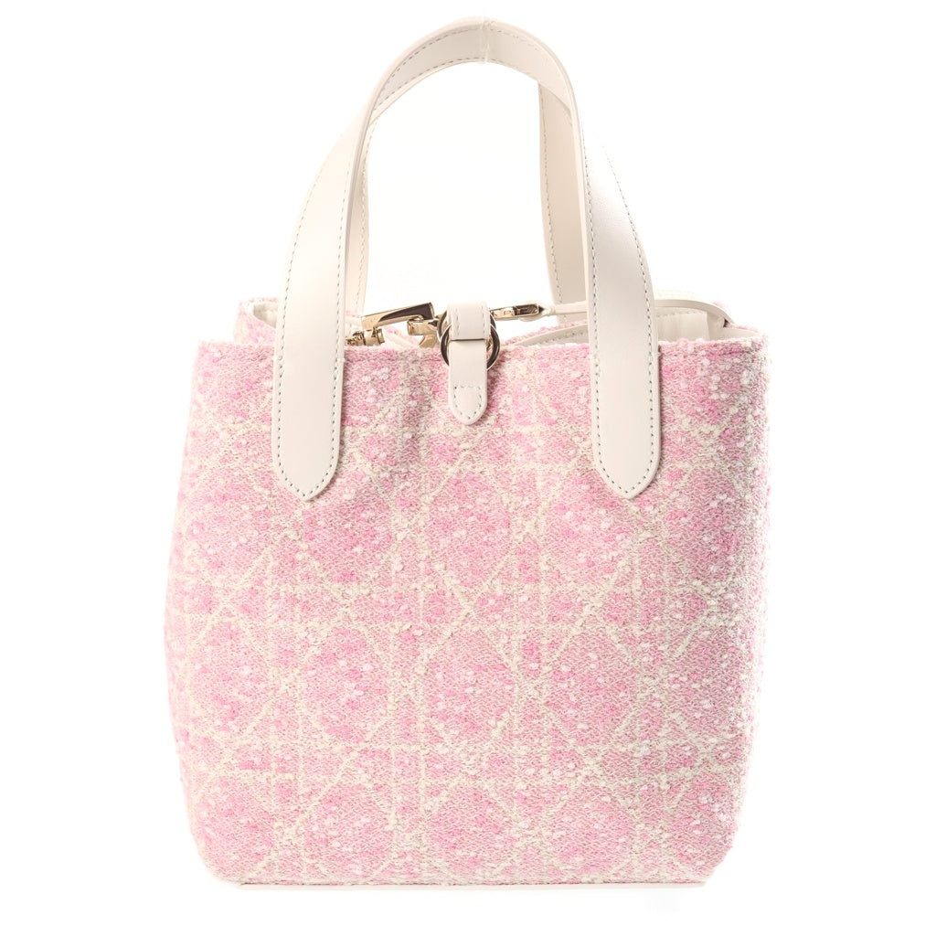 Christian Dior(クリスチャンディオール) トゥジュール バーティカル 2WAYハンドバッグ ショルダーバッグ ピンク レザー×キャンバス ゴールド金具 レディース