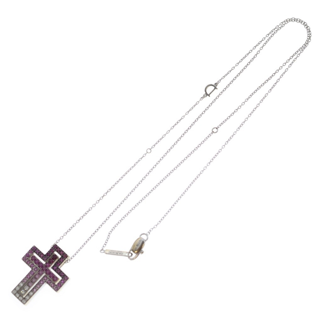 DAMIANI(ダミアーニ) ベルエポック ロッソ クロス ルビー ピンクサファイア ネックレス ペンダント K18WG ホワイトゴールド/ピンク レディース