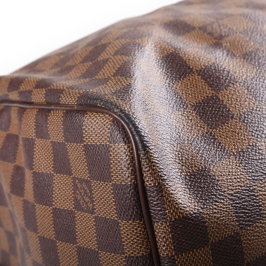 LOUIS VUITTON(ルイヴィトン) ダミエ キーポルバンドリエール55 ボストンバッグ トラベルバッグ ハンドバッグ ショルダーバッグ ブラウン レザー×PVC N41414 ゴールド金具 レディース