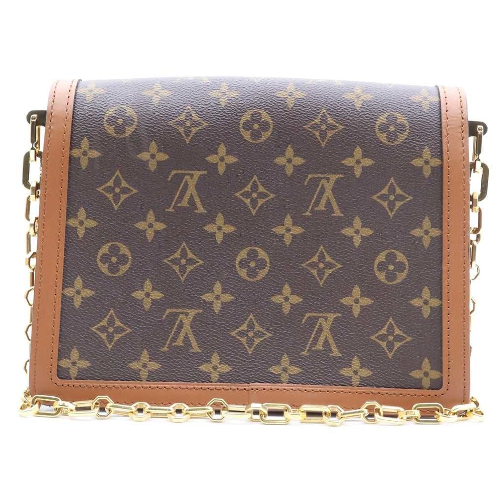 LOUIS VUITTON(ルイヴィトン) モノグラムリバース ドーフィーヌMM PVC レザー チェーンショルダーバッグ ブラウン M45958 RFID レディース