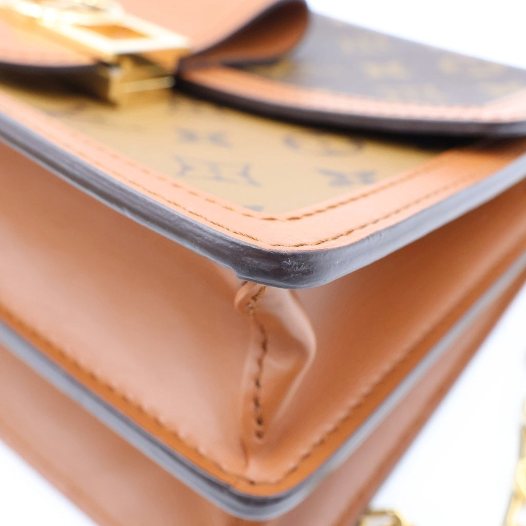 LOUIS VUITTON(ルイヴィトン) モノグラムリバース ドーフィーヌMM PVC レザー チェーンショルダーバッグ ブラウン M45958 RFID レディース
