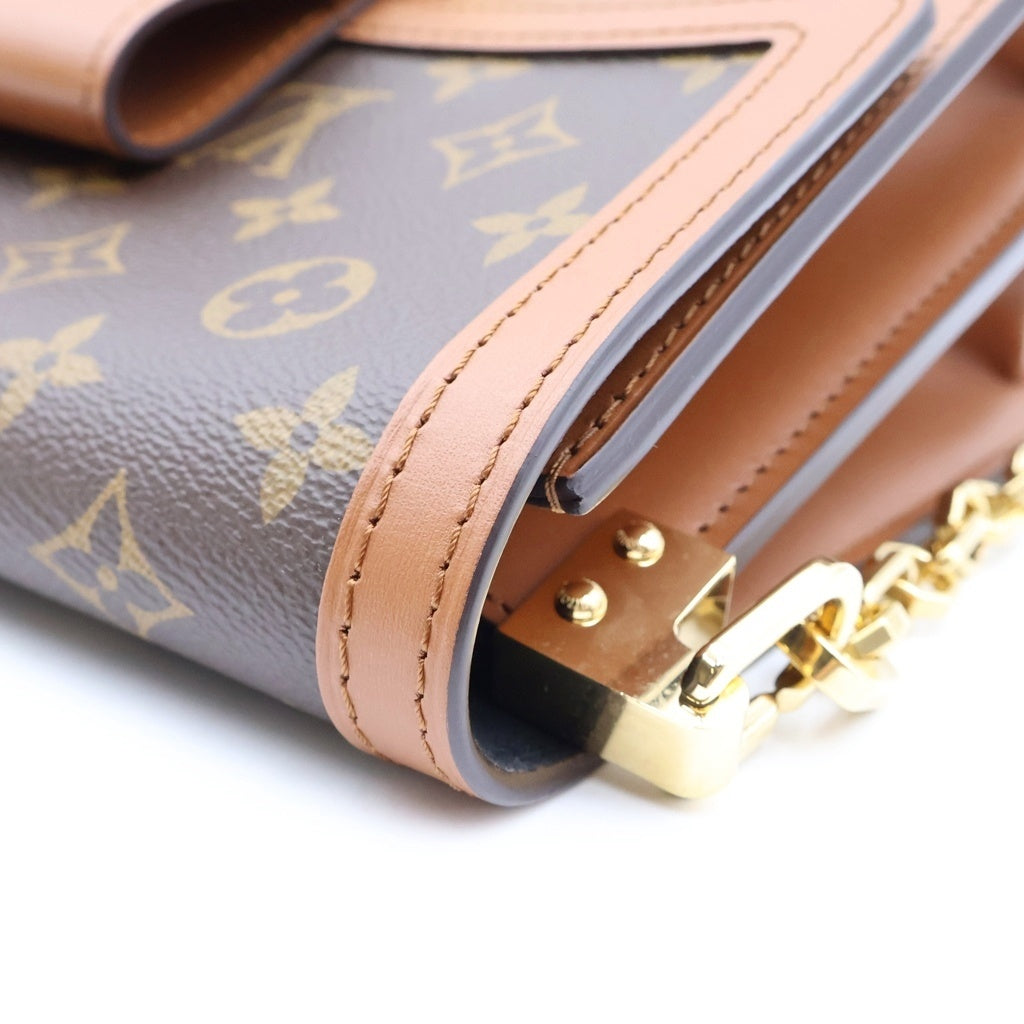 LOUIS VUITTON(ルイヴィトン) モノグラムリバース ドーフィーヌMM PVC レザー チェーンショルダーバッグ ブラウン M45958 RFID レディース