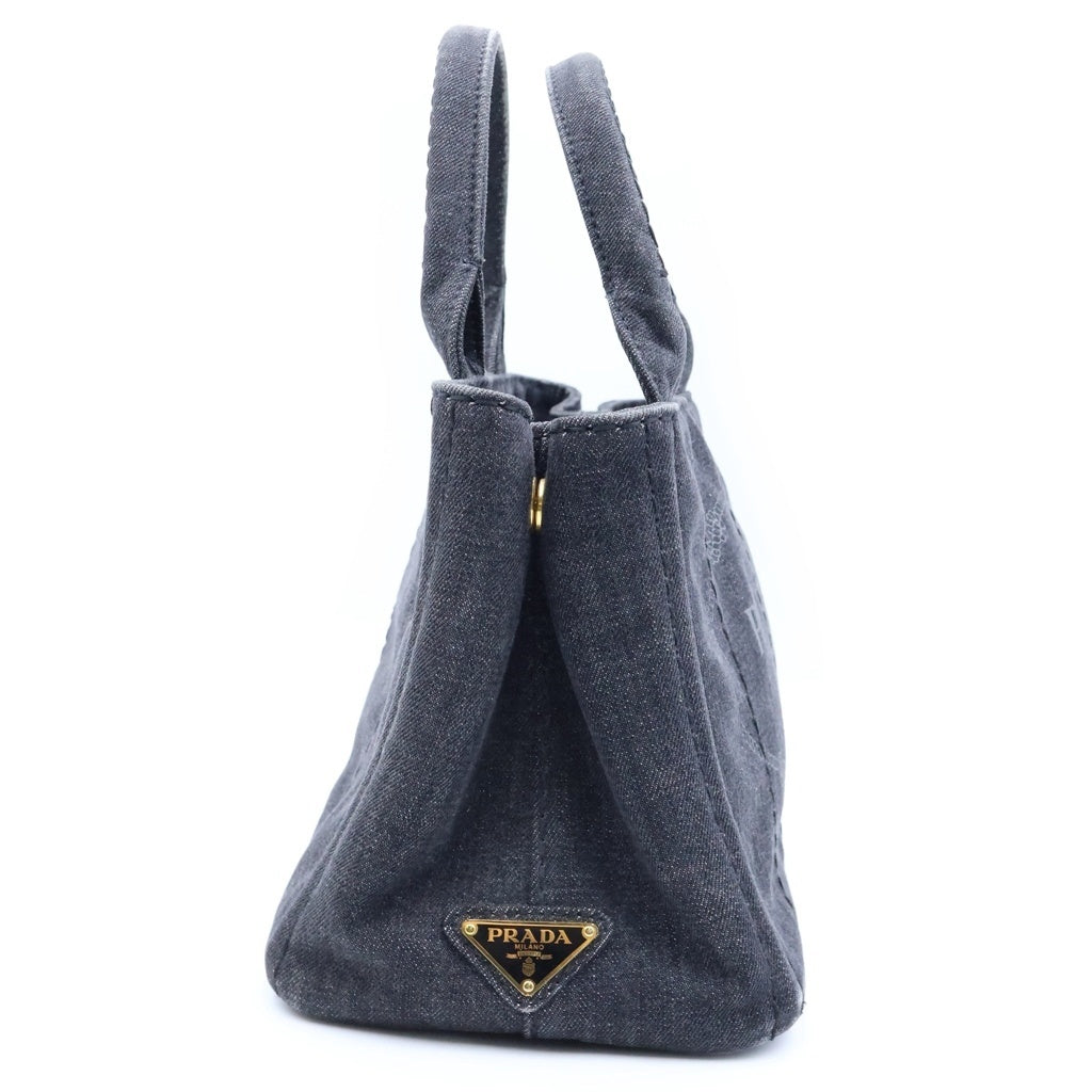 PRADA(プラダ) カナパ ミニ デニム ハンドバッグ ブラック 1BG439 レディース