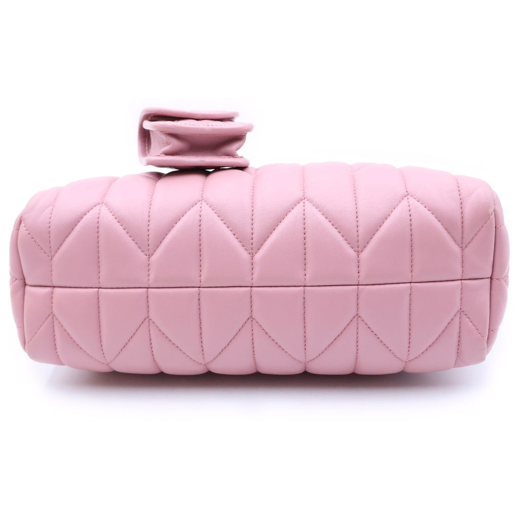miumiu(ミュウミュウ) マテラッセ ミニ ラムスキン レザー ハンドバッグ ピンク ゴールド金具 レディース