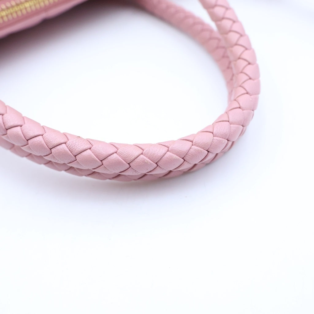 miumiu(ミュウミュウ) マテラッセ ミニ ラムスキン レザー ハンドバッグ ピンク ゴールド金具 レディース