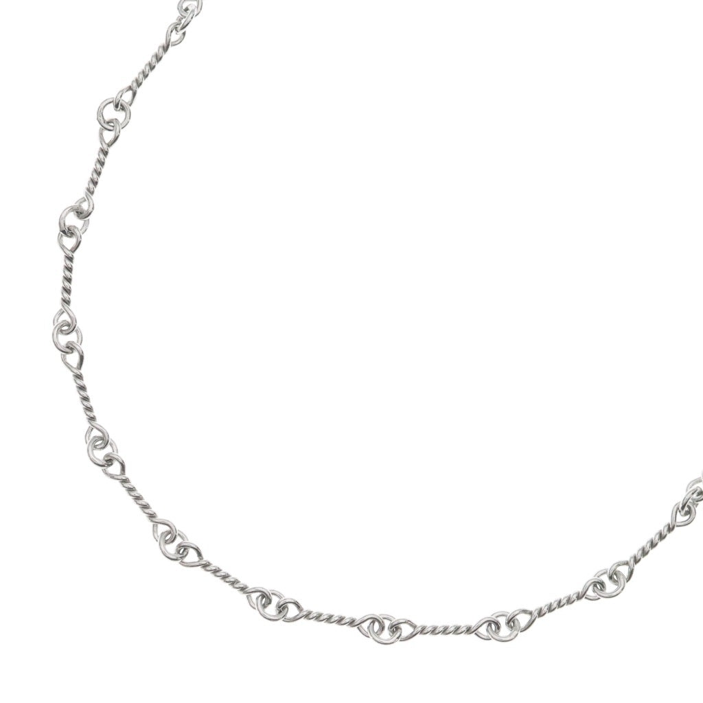 CHROME HEARTS(クロムハーツ) WG NECKCHAIN T18 ツイストチェーンネックレス 18inch ホワイトゴールド