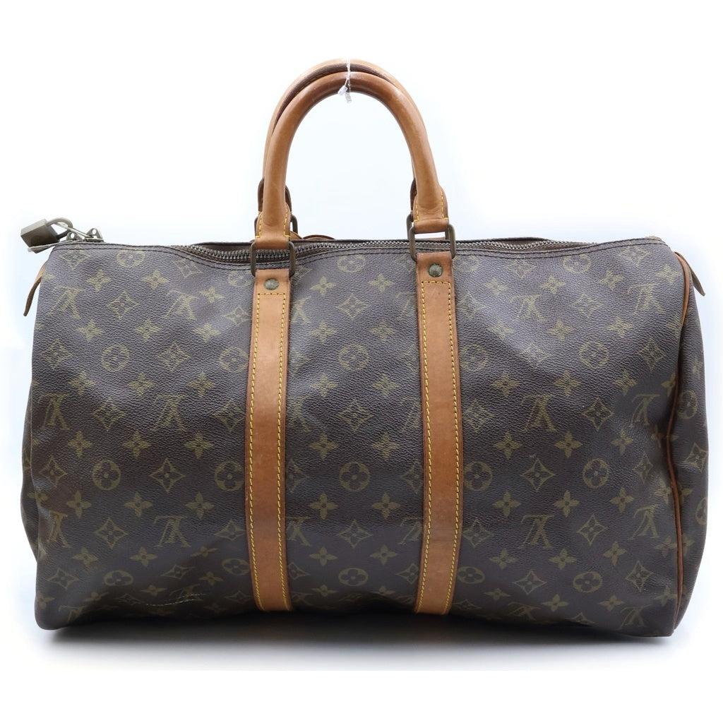 LOUIS VUITTON(ルイヴィトン) モノグラム キーポル45 PVC レザー ハンド ボストンバッグ ブラウン M41428 レディース