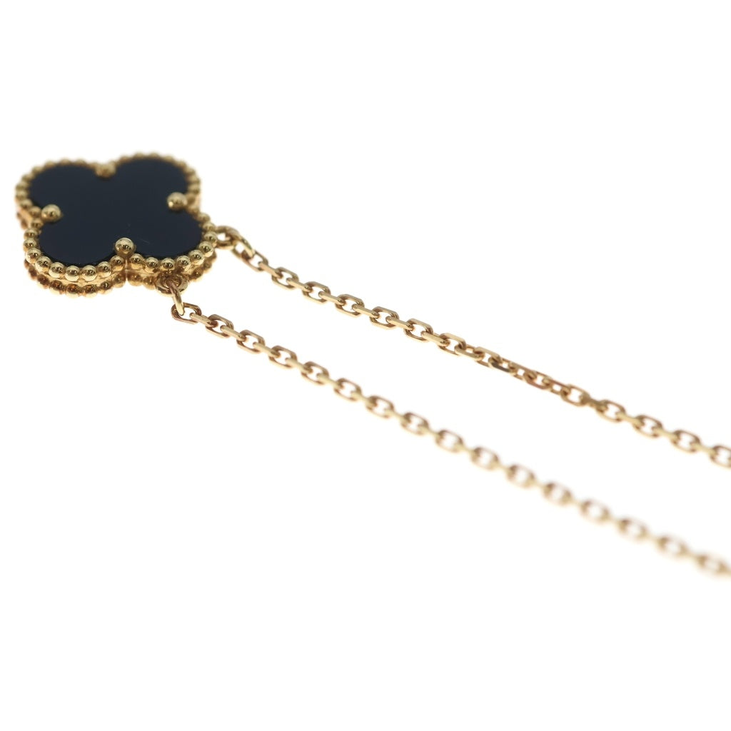 Van Cleef & Arpels(ヴァンクリーフアンドアーペル) ヴィンテージアルハンブラ オニキス ネックレス K18YG イエローゴールド ARA45800 レディース