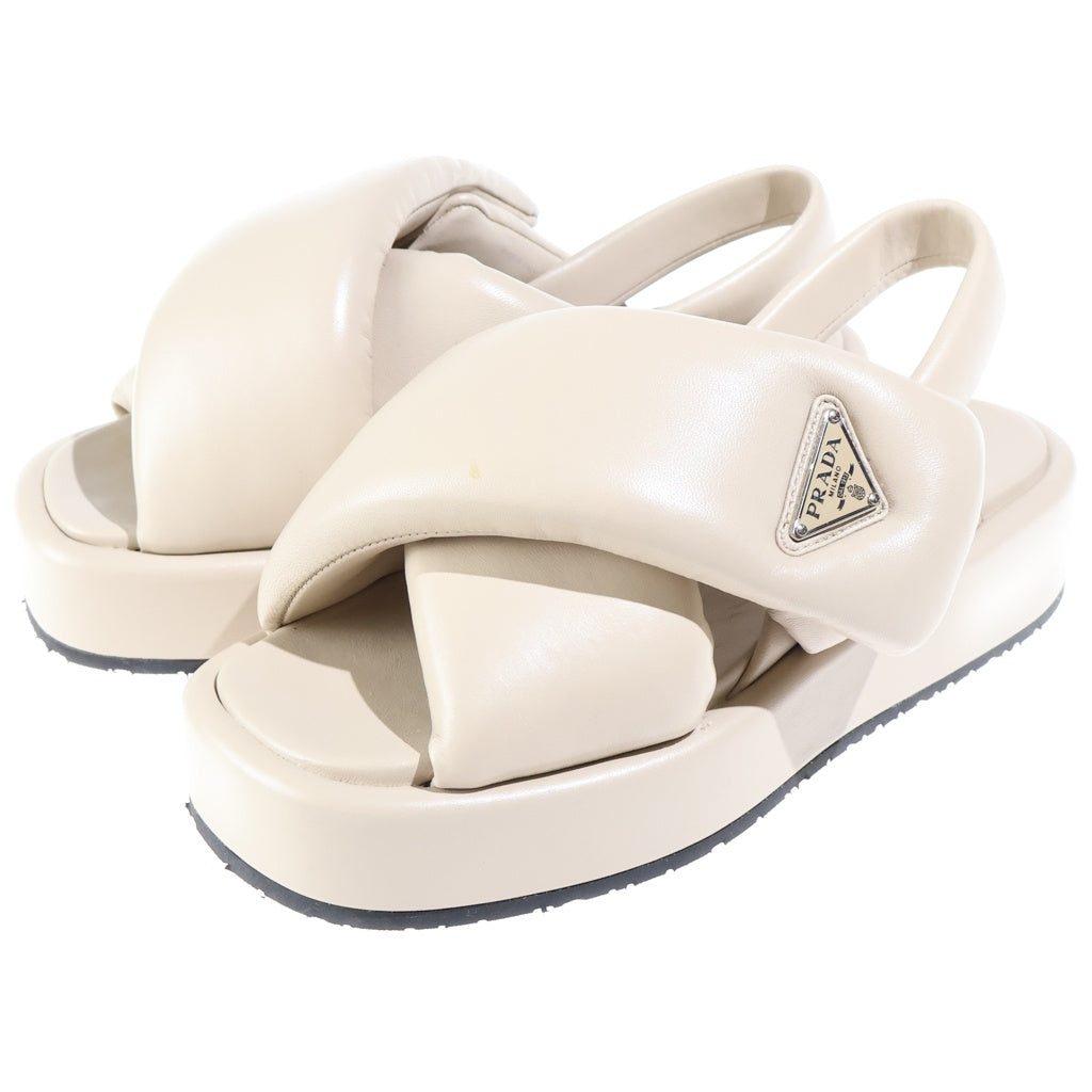 PRADA(プラダ) ■サンダル レザー ベージュ #35・1/2 レディース