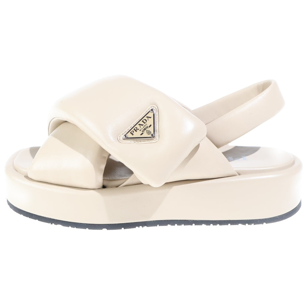 PRADA(プラダ) ■サンダル レザー ベージュ #35・1/2 レディース