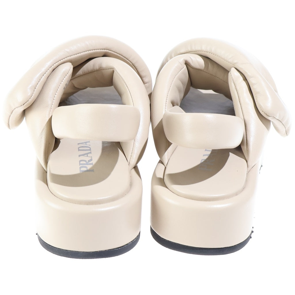 PRADA(プラダ) ■サンダル レザー ベージュ #35・1/2 レディース