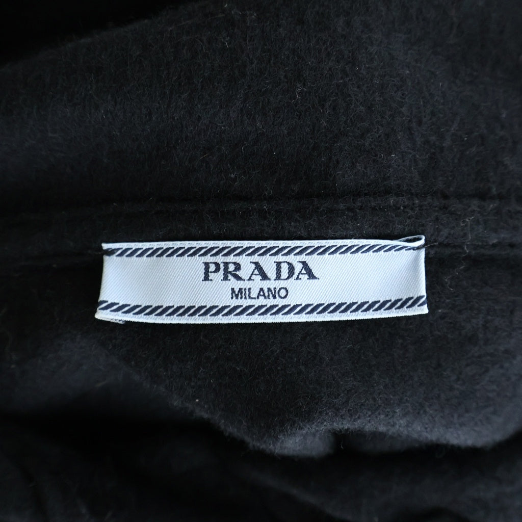 PRADA(プラダ) ウール×カシミヤ クロップドフーディ ブラック パーカー レディース X03QH