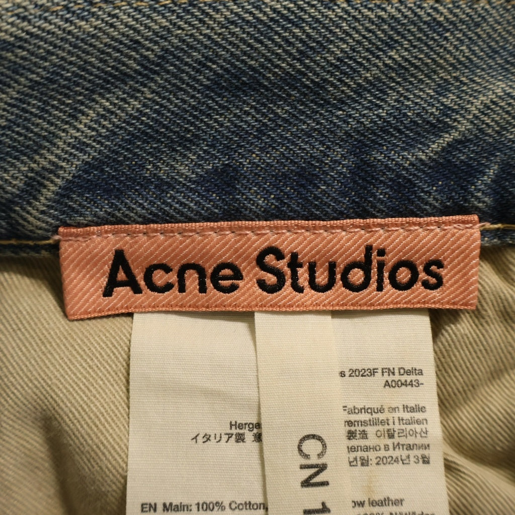 Acne Studios(アクネ ストゥディオズ) 2023F FN Delta ワイドレッグデニムパンツ ブルー A00443 レディース