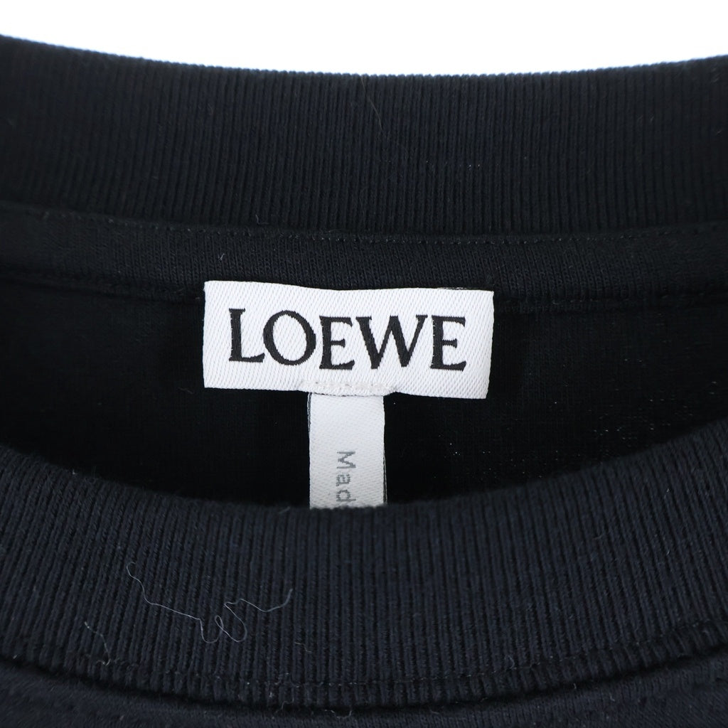 LOEWE(ロエベ) アナグラム刺繍 クルーネック半袖Tシャツ カットソー ブラック #XS 1727170 レディース