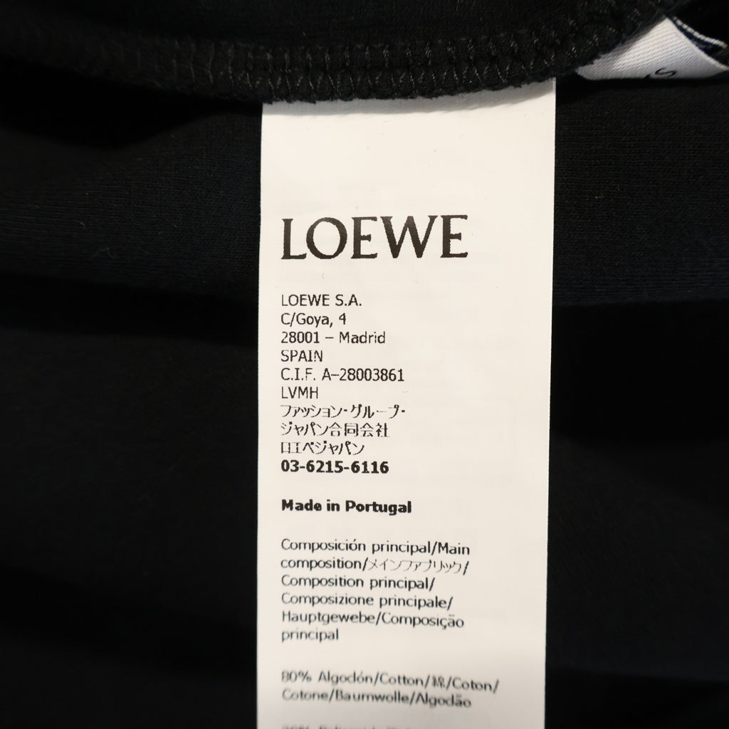 LOEWE(ロエベ) アナグラム刺繍 クルーネック半袖Tシャツ カットソー ブラック #XS 1727170 レディース