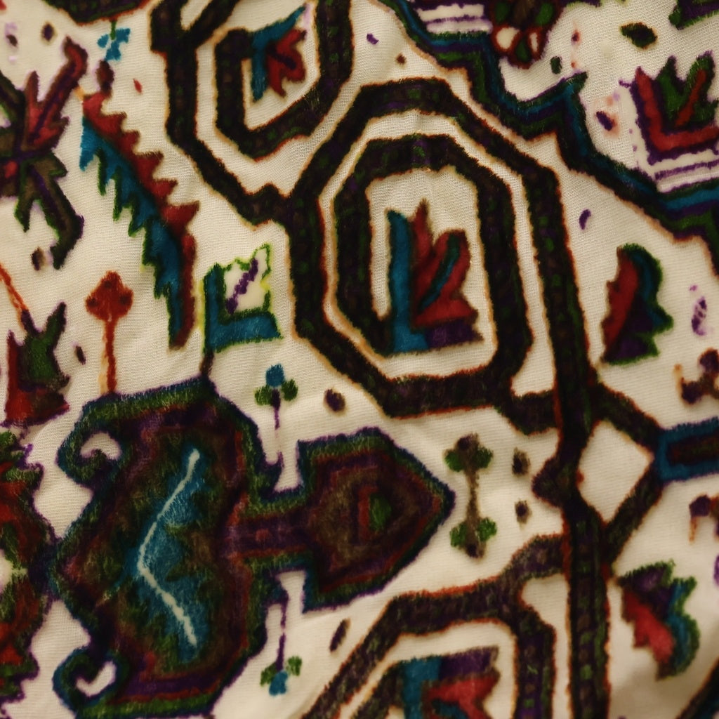 ETRO(エトロ) 総柄ジャガード ファー ストール マフラー レッド レディース
