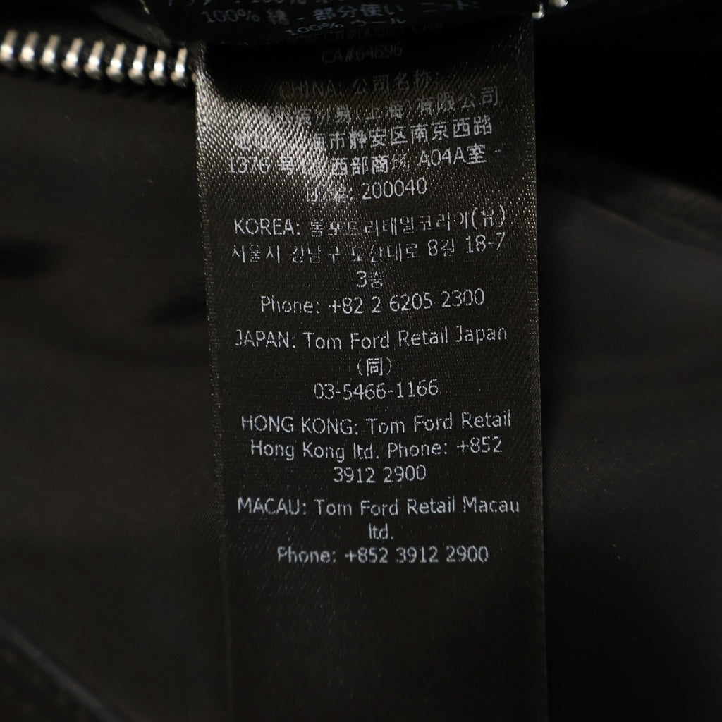 TOM FORD(トムフォード) ジップアップ ブルゾン ハイネック ナイロン レザー ブラック