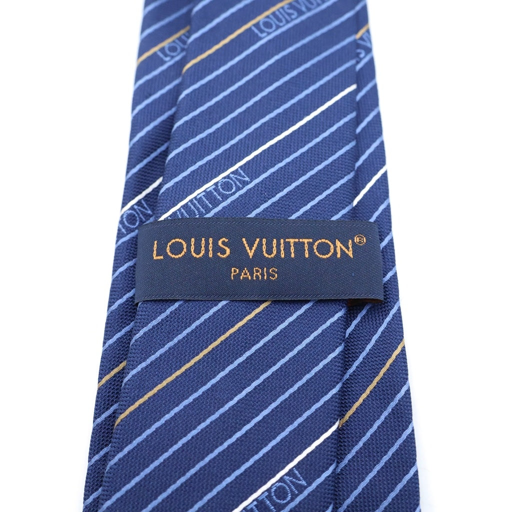 LOUIS VUITTON(ルイヴィトン) ロゴストライプ シルク ネクタイ ブルー M79410
