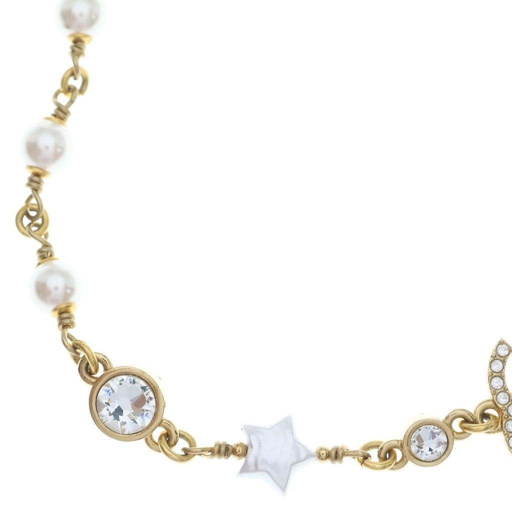 CHANEL(シャネル) ココマーク スター フェイクパール チェーンチョーカー ネックレス ゴールド B24C レディース
