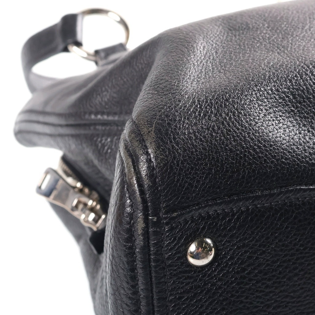 miumiu(ミュウミュウ) ヴィッテロフェニックス レザー ハンドバッグ シルバー金具 ブラック RR2014 レディース