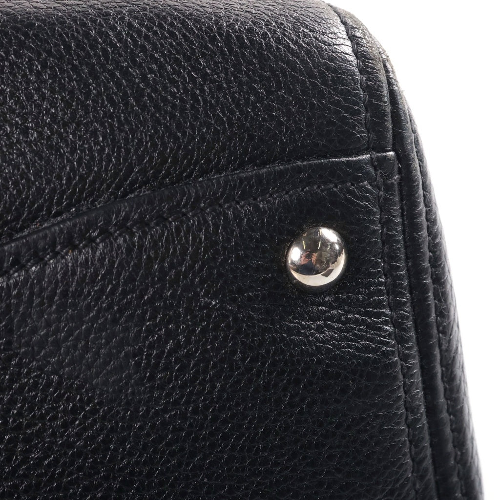 miumiu(ミュウミュウ) ヴィッテロフェニックス レザー ハンドバッグ シルバー金具 ブラック RR2014 レディース