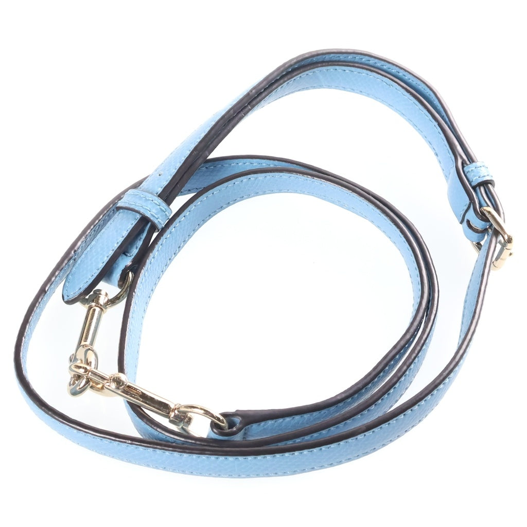 COACH(コーチ) レザー 2WAY ハンド ショルダーバッグ ライトブルー ゴールド金具 レディース