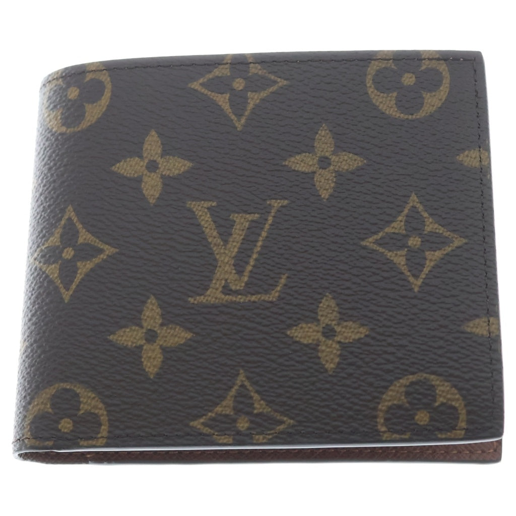 LOUIS VUITTON(ルイヴィトン) モノグラム ポルトフォイユ マルコ NM 三つ折り財布 コンパクトウォレット ブラウン レザー×PVC M62288 ゴールド金具