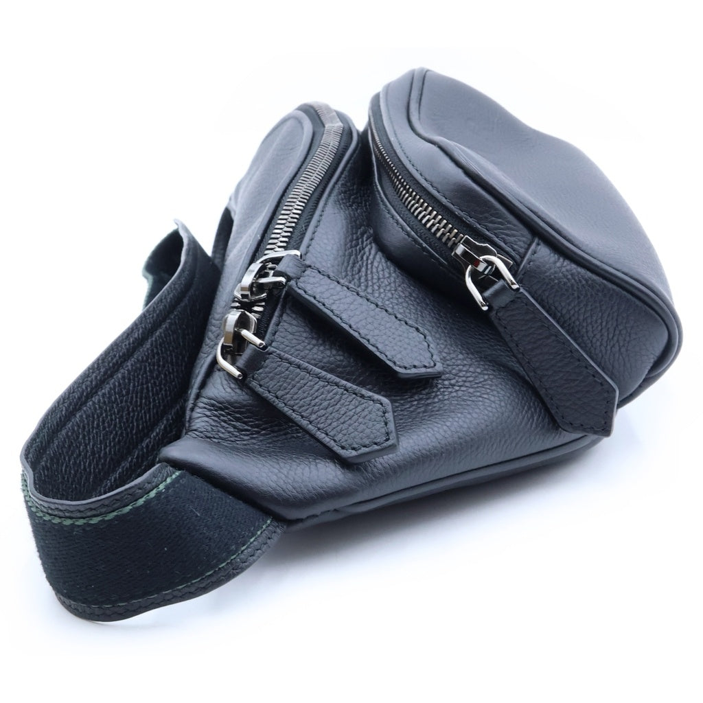 BVLGARI(ブルガリ) マン スモール ベルトバッグ ボディバッグ ネイビー レザー 292709