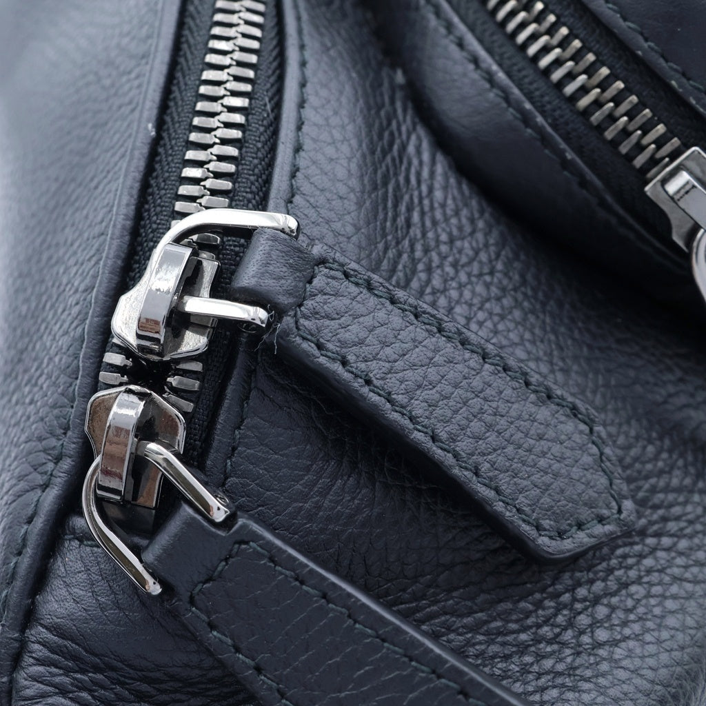 BVLGARI(ブルガリ) マン スモール ベルトバッグ ボディバッグ ネイビー レザー 292709